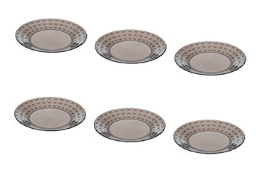 Invero Set mit 6 Diamant-Prismen-Design-Tellern aus Kunststoff, wiederverwendbar, stark, spülmaschinenfest, Camping und mehr, Schwarz (26.5 cm) im Sale